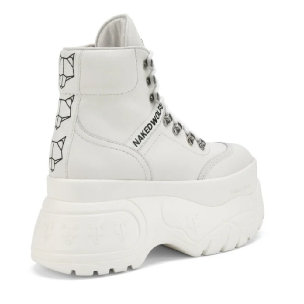 Naked Wolfe Spike Wicked White Platform High-Top Sneakers sz 7 US - Picture 3 of 15